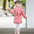 Vestido chino cheongsam para niños con diseño de cariño con borlas