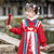 Puff Sleeve Girl's Hanfu Suit Traditional Chinese New Year Costume with Lace Edge