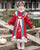 Costume tradizionale cinese del capodanno cinese con maniche a sbuffo per bambina con bordo in pizzo