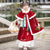 Floral Embroidery Velvet Cape Girl's Hanfu Suit Chinese New Year Costume