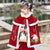 Floral Embroidery Velvet Cape Girl's Hanfu Suit Chinese New Year Costume