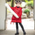 Floral Embroidery Chinese Style Girl's Wadded Coat with Fur Collar