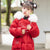 Floral Embroidery Chinese Style Girl's Wadded Coat with Fur Collar