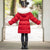 Floral Embroidery Chinese Style Girl's Wadded Coat with Fur Collar