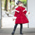 Fur Cuff Chinese Style Girl's Wadded Coat with Cape
