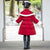 Cappotto imbottito da bambina in stile cinese con polsino in pelliccia con mantello