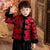 Costume matelassé pour garçon de style chinois traditionnel avec col en fourrure de brocart à motif de grue