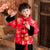 Dragon Pattern Brocade Fur Edge Tradtional Chinese Style Boy's Wadded Suit