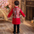 Panda Pattern Brocade Tradtional Chinese Style Boy's Wadded Suit