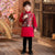 Panda Pattern Brocade Tradtional Chinese Style Boy's Wadded Suit