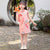 Cap Sleeve Mandarin Collar Kid's Cheongsam Floral Chinese Dress