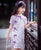 Robe chinoise Cheongsam pour enfants à motif d'éventails orientaux