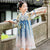 Floral Embroidery Girl's Han Chinese Costume Princess Dress with Tassels