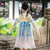 Ruffle Sleeve Floral Embroidery Girl's Han Chinese Costume Princess Dress