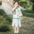 3-teiliger traditioneller chinesischer Anzug für Mädchen mit Vogelstickerei