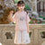 Half Sleeve Phoenix Embroidery 2-Pieces Chiffon Han Costume Girl's Chinese Suit