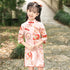 Half Sleeve Floral & Fans Pattern Kid's Cheongsam Knee Length Chinese Dress