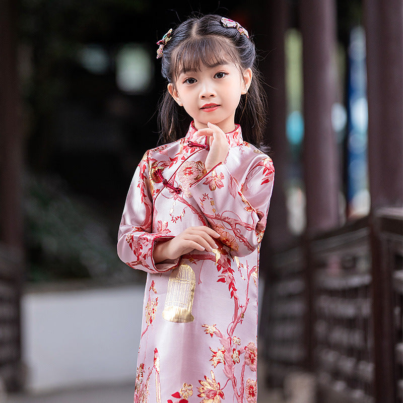 Vestido cheongsam niños con patrón de orientales – IDREAMMART