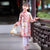 Long Sleeve Floral Brocade Kid's Cheongsam Knee Length Chinese Dress