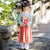 Long Sleeve Floral Embroidery Girl's Han Chinese Costume Princess Dress