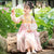 Long Sleeve Floral Embroidery Girl's Han Chinese Costume Princess Dress