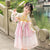 Long Sleeve Floral Embroidery Girl's Han Chinese Costume Princess Dress