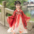 Trumpet Sleeve Fairy Embroidery Girl's Han Chinese Costume Princess Dress