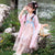 Floral Embroidery Girl's Han Chinese Costume Princess Dress with Water-sleeve