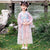 Floral Embroidery Girl's Han Chinese Costume Princess Dress with Water-sleeve