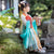 Floral Embroidery Girl's Han Chinese Costume Princess Dress with Water-sleeve