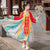 Floral Embroidery Girl's Han Chinese Costume Princess Dress