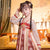 Long Sleeve Floral Embroidery Girl's Han Chinese Costume Princess Dress