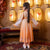 Robe de princesse de costume chinois de Han de fille de broderie florale de manche de trompette