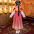 Floral Embroidery Girl's Han Chinese Costume Princess Dress with Tassels