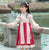 Trumpet Sleeve Floral Embroidery Girl's Han Chinese Costume Princess Dress