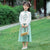 Long Sleeve Floral Embroidery 2-Pieces Han Costume Girl's Chinese Suit