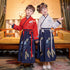 Long Sleeve Floral Embroidery Han Chinese Costume for Kids with Tassels
