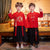 Long Sleeve Retro Bird & Floral Embroidery Han Chinese Costume for Boy