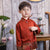 Long Sleeve Floral Silk Han Chinese Suit for Boy
