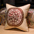 Fundas de cojín chino tradicional de lino bordado auspicioso