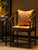 Cojín de asiento chino tradicional de lino bordado auspicioso