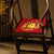Cojín de asiento chino tradicional de lino bordado con caracteres Fu