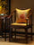 Cuscino del sedile cinese tradizionale in lino con ricamo personaggio Fu