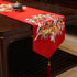 Dragon & Peony Embroidery Brocade Oriental Table Runner Table Cloth