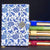 Cuaderno chinoiserie retro con diseño de brocado de porcelana azul y blanca