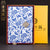 Quaderno cinese retrò con copertina in broccato con motivo in porcellana blu e bianco