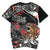 T-shirt unisex a maniche corte in 100% cotone con ricamo drago e tigre