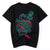 T-shirt unisexe à manches courtes 100% coton avec broderie de dragon chinois