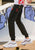 Noveno pantalón unisex de estilo chino con bordado de carpa 100% algodón