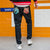 Lion Head Embroidery Oriental Style Jeans Straight-leg Pants